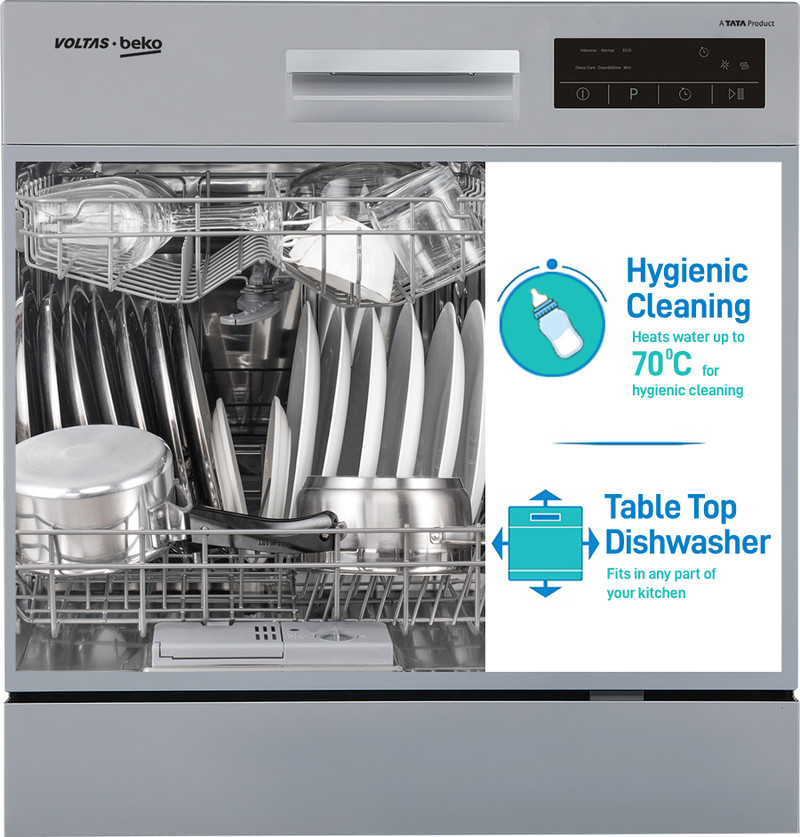 Voltas Beko DT8S Table Top Dishwasher, 8 Place Settings