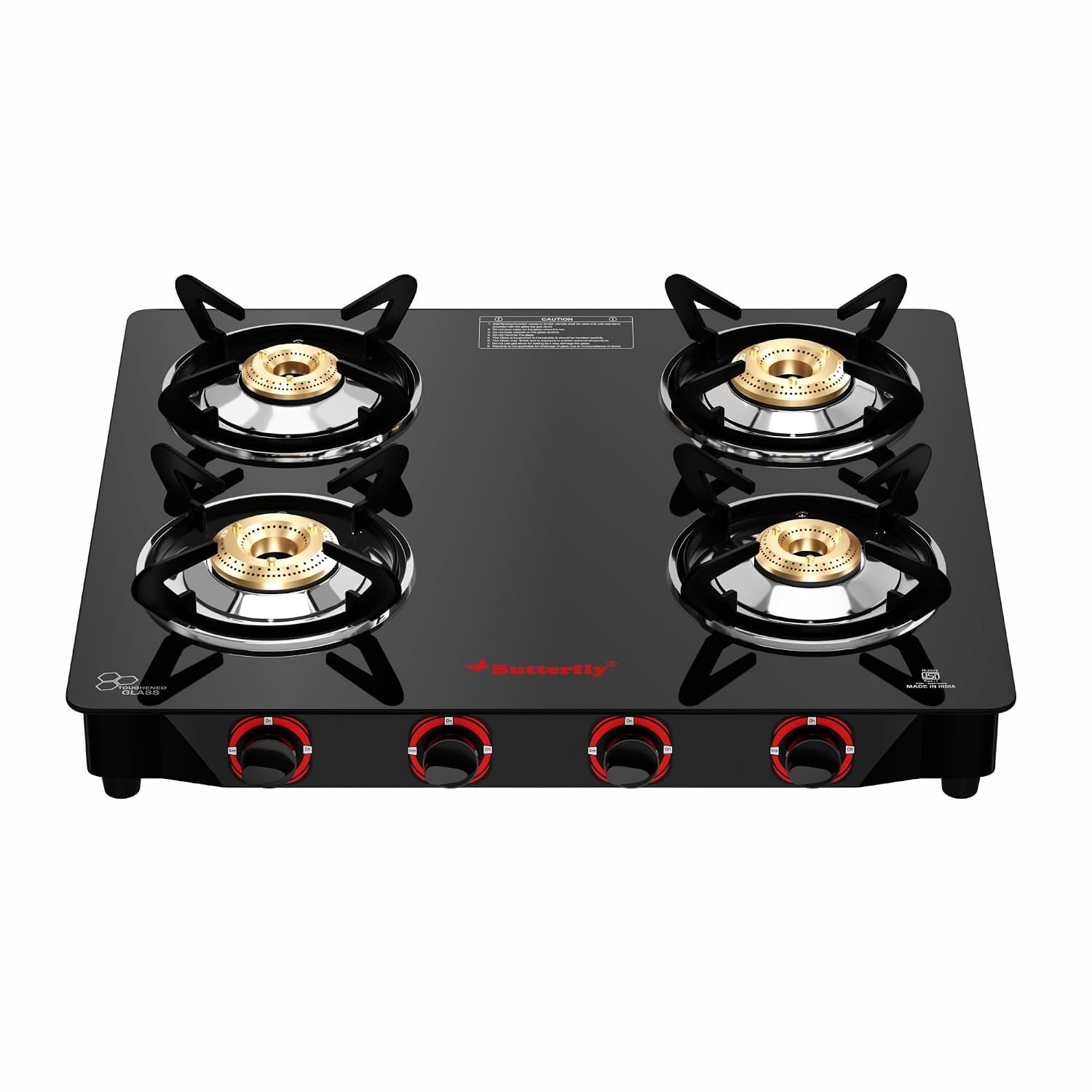 Butterfly Smart 4 Burner Glass Top Gas Stove