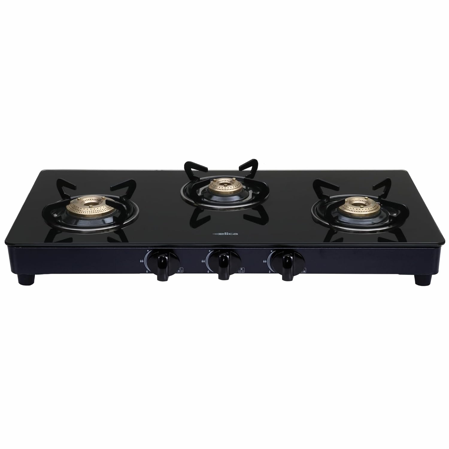 Elica Vetro 3 Burner Auto Ignition Gas Stove (773 CT VETRO BLK AI)