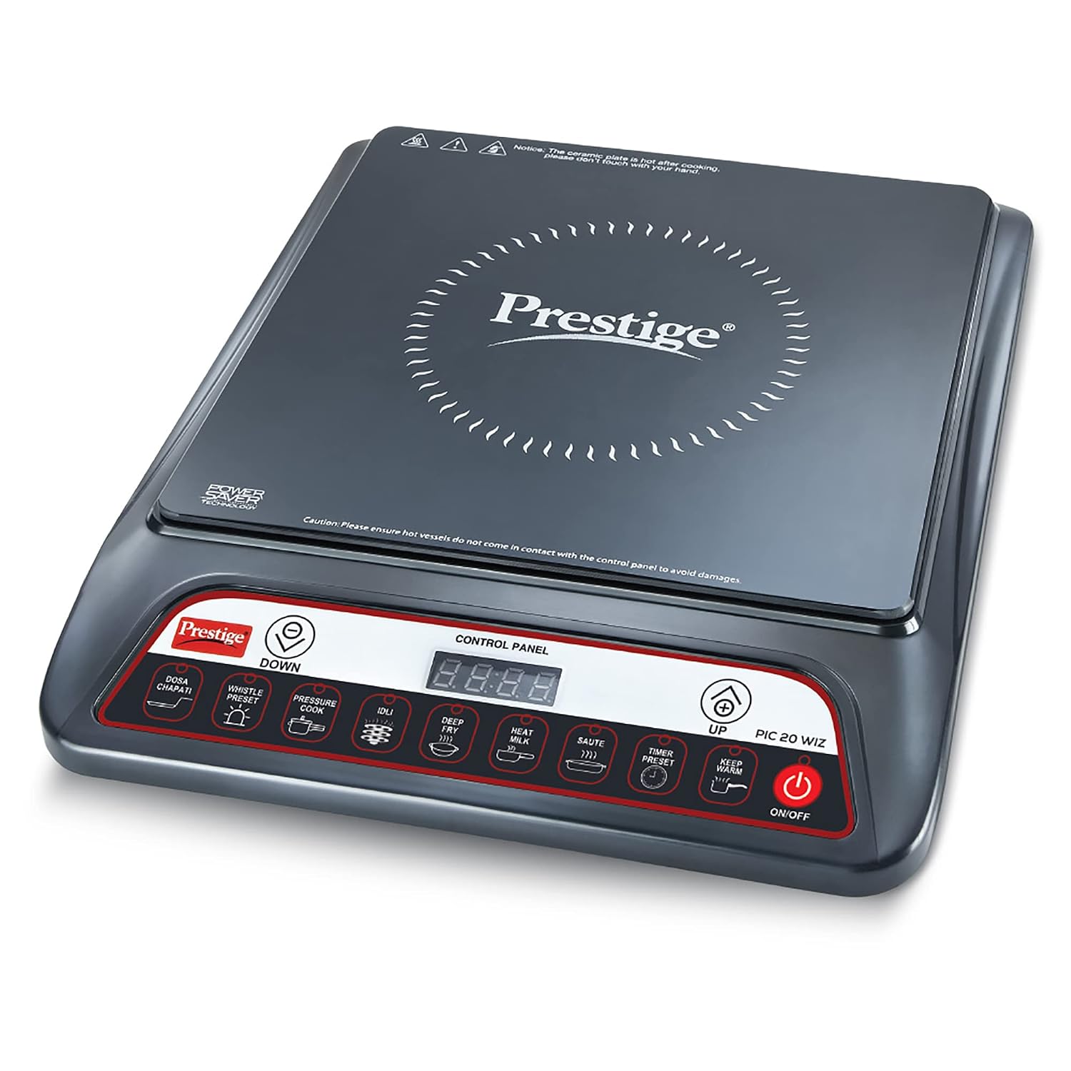 Prestige PIC 20 WIZ 1600W Induction Cooktop with Automatic Whistle Counter