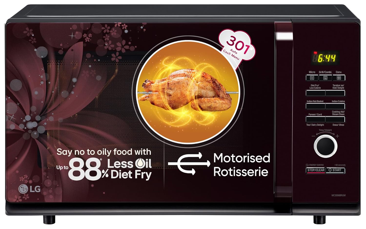 LG 32L Convection Microwave Oven with Rotisserie (MC3286BRUM)