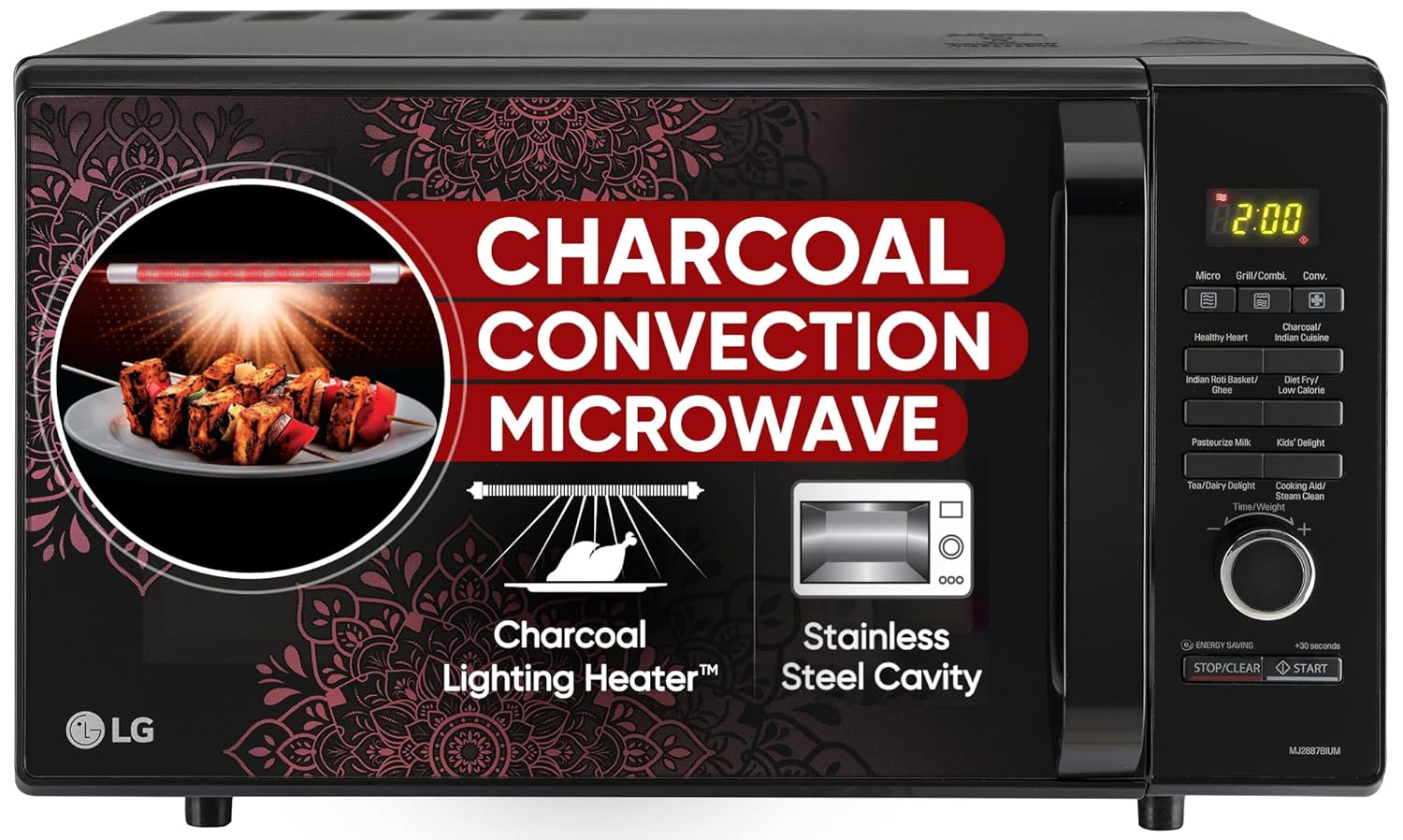 LG 28L Charcoal Convection Microwave Oven (MJ2887BIUM)
