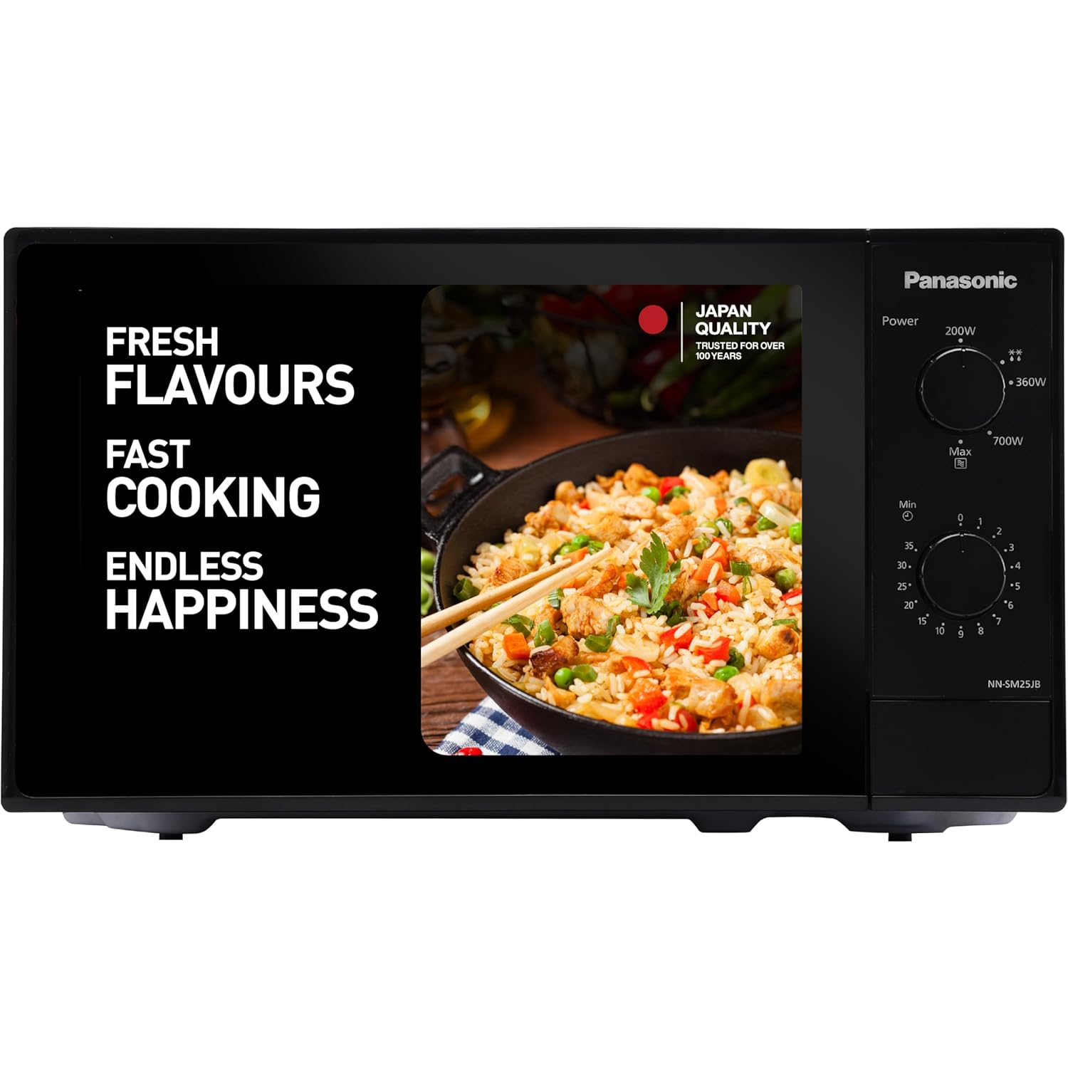 Panasonic 20L Solo Microwave Oven (NN-SM25JBFDG, Black, Jog Dial)