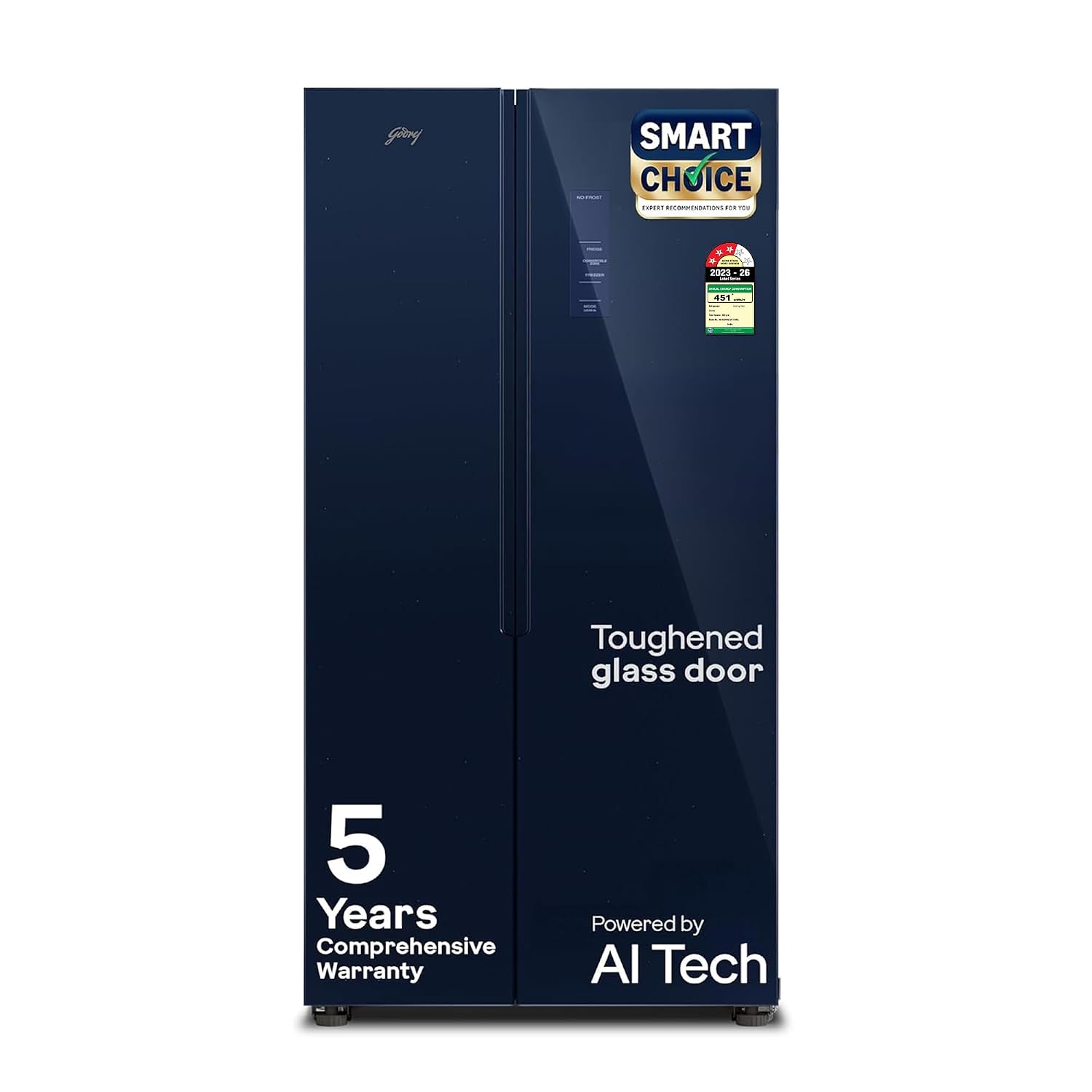 Godrej 600L 3 Star Inverter Glass Door Side-by-Side (RS EONVELVET 646C RIT)