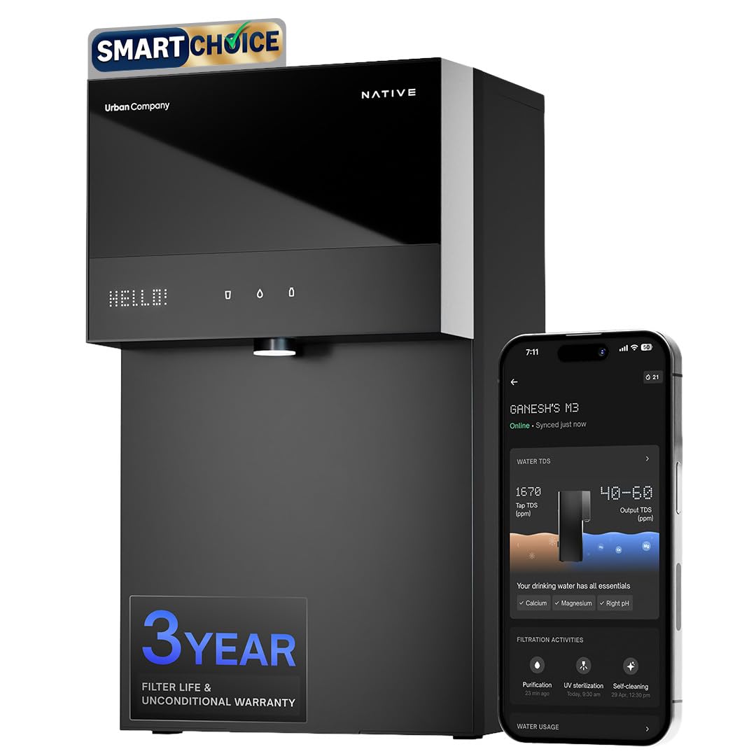 Native M3 Pro Water Purifier by Urban Company (Stainless Steel Tank, 3-Year Warranty)